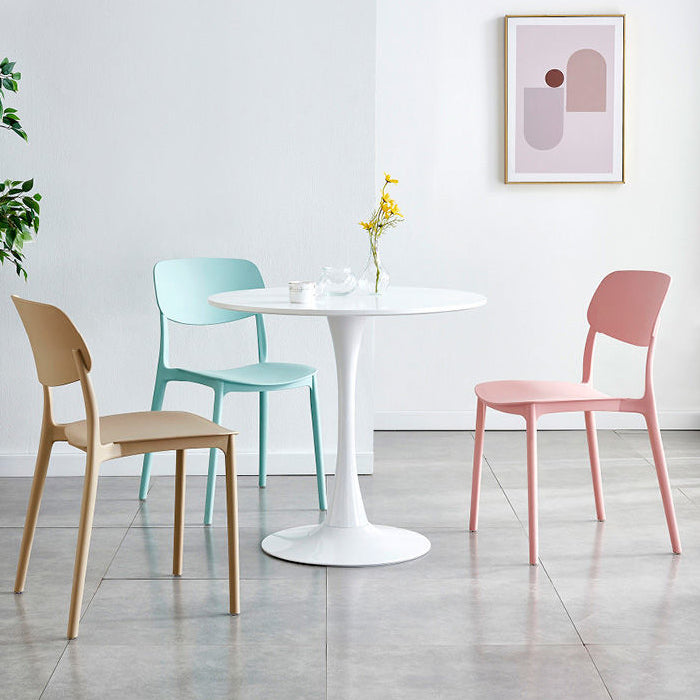Contemporary Indoor Plastic Open Back Stacking Dining Side Chair Clearhalo 'Dining Chairs' 'Dining Tables & Seating' 'dining_chair' 'furn' 'furn_dining_chair' 'Furniture' 'Kitchen & Dining Furniture' 7686080
