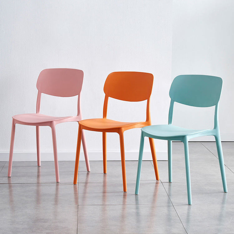 Contemporary Indoor Plastic Open Back Stacking Dining Side Chair Clearhalo 'Dining Chairs' 'Dining Tables & Seating' 'dining_chair' 'furn' 'furn_dining_chair' 'Furniture' 'Kitchen & Dining Furniture' 7686081