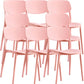 Contemporary Indoor Plastic Open Back Stacking Dining Side Chair Pink 8 Piece Set Clearhalo 'Dining Chairs' 'Dining Tables & Seating' 'dining_chair' 'furn' 'furn_dining_chair' 'Furniture' 'Kitchen & Dining Furniture' 7686082