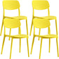 Contemporary Indoor Plastic Open Back Stacking Dining Side Chair Yellow 4 Piece Set Clearhalo 'Dining Chairs' 'Dining Tables & Seating' 'dining_chair' 'furn' 'furn_dining_chair' 'Furniture' 'Kitchen & Dining Furniture' 7686083