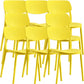 Contemporary Indoor Plastic Open Back Stacking Dining Side Chair Yellow 8 Piece Set Clearhalo 'Dining Chairs' 'Dining Tables & Seating' 'dining_chair' 'furn' 'furn_dining_chair' 'Furniture' 'Kitchen & Dining Furniture' 7686084