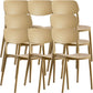 Contemporary Indoor Plastic Open Back Stacking Dining Side Chair Brown 8 Piece Set Clearhalo 'Dining Chairs' 'Dining Tables & Seating' 'dining_chair' 'furn' 'furn_dining_chair' 'Furniture' 'Kitchen & Dining Furniture' 7686088