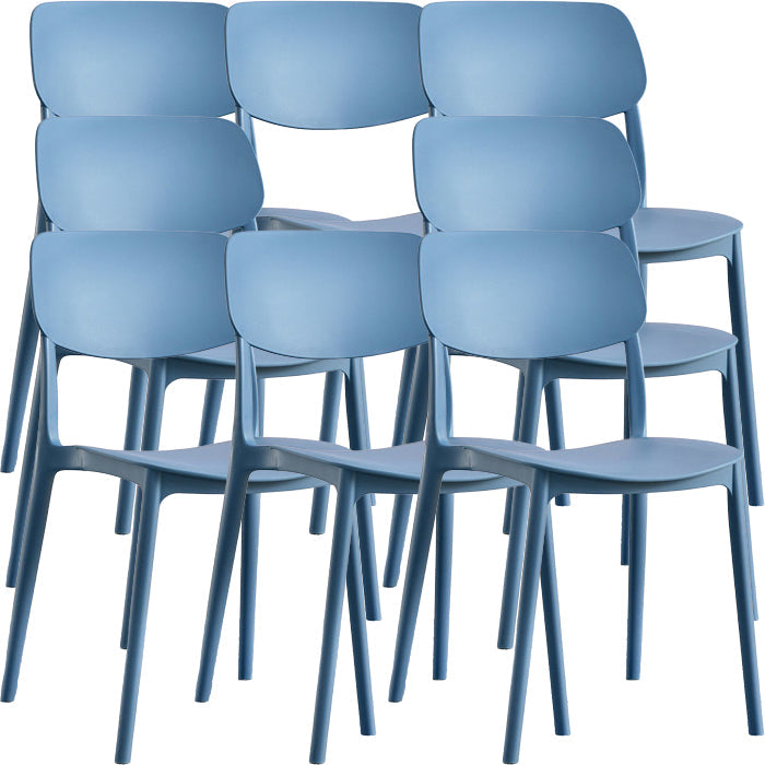 Contemporary Indoor Plastic Open Back Stacking Dining Side Chair Blue 8 Piece Set Clearhalo 'Dining Chairs' 'Dining Tables & Seating' 'dining_chair' 'furn' 'furn_dining_chair' 'Furniture' 'Kitchen & Dining Furniture' 7686090