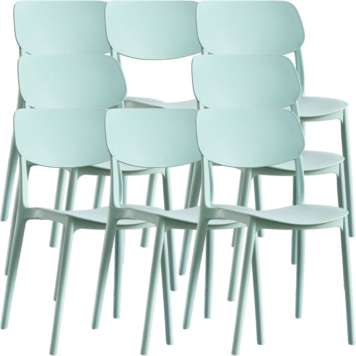 Contemporary Indoor Plastic Open Back Stacking Dining Side Chair Green 8 Piece Set Clearhalo 'Dining Chairs' 'Dining Tables & Seating' 'dining_chair' 'furn' 'furn_dining_chair' 'Furniture' 'Kitchen & Dining Furniture' 7686092