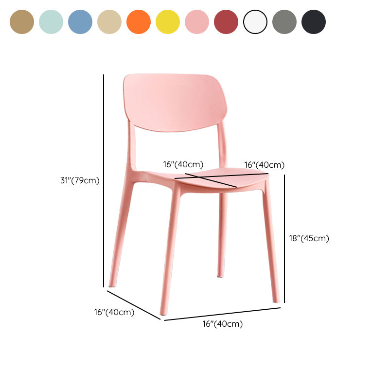 Contemporary Indoor Plastic Open Back Stacking Dining Side Chair Clearhalo 'Dining Chairs' 'Dining Tables & Seating' 'dining_chair' 'furn' 'furn_dining_chair' 'Furniture' 'Kitchen & Dining Furniture' 7686095