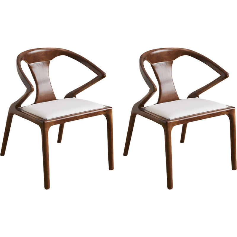 Zeitgenössischer Stil offener Rückenmaserholz -Essarmstuhl für Zuhause offen