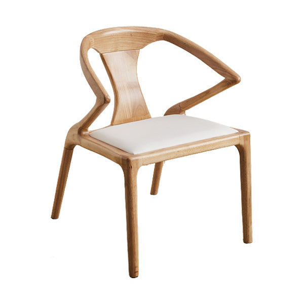 Zeitgenössischer Stil offener Rückenmaserholz -Essarmstuhl für Zuhause offen