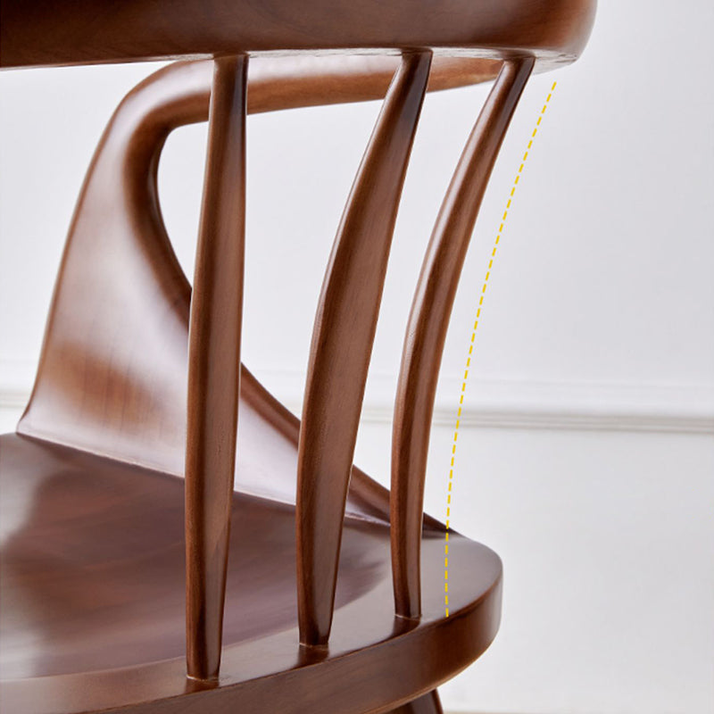 Zeitgenössischer Stil offener Rückenmaserholz -Essarmstuhl für Zuhause offen