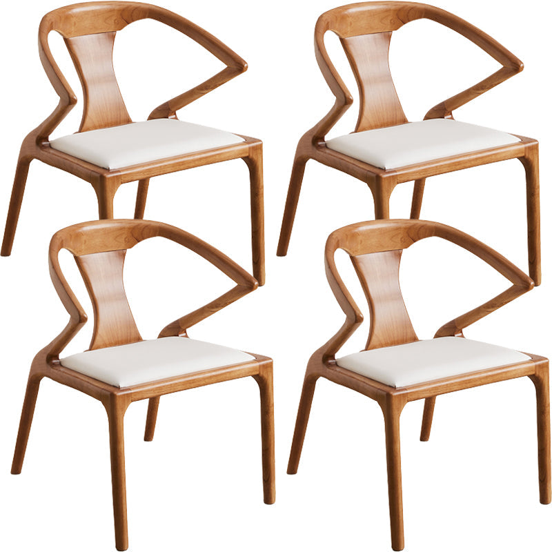 Zeitgenössischer Stil offener Rückenmaserholz -Essarmstuhl für Zuhause offen