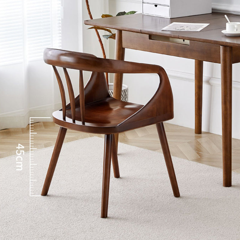 Zeitgenössischer Stil offener Rückenmaserholz -Essarmstuhl für Zuhause offen