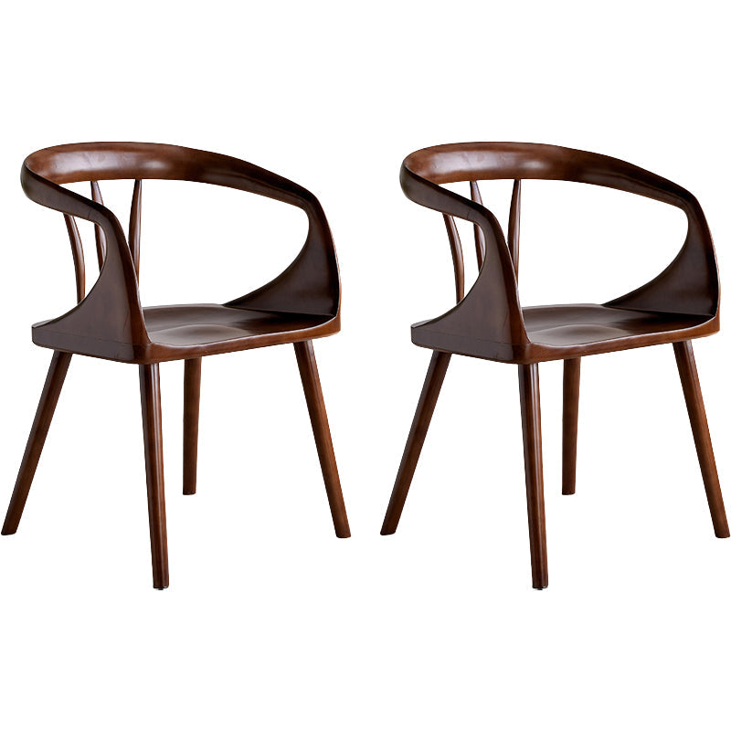 Zeitgenössischer Stil offener Rückenmaserholz -Essarmstuhl für Zuhause offen