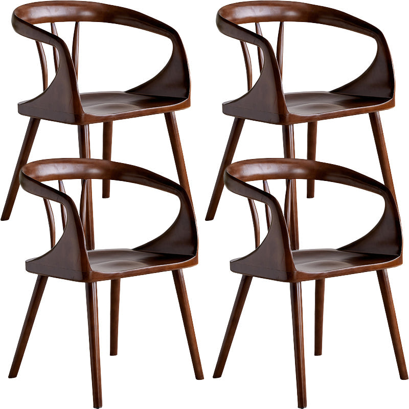 Zeitgenössischer Stil offener Rückenmaserholz -Essarmstuhl für Zuhause offen