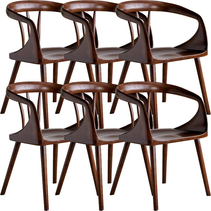 Zeitgenössischer Stil offener Rückenmaserholz -Essarmstuhl für Zuhause offen