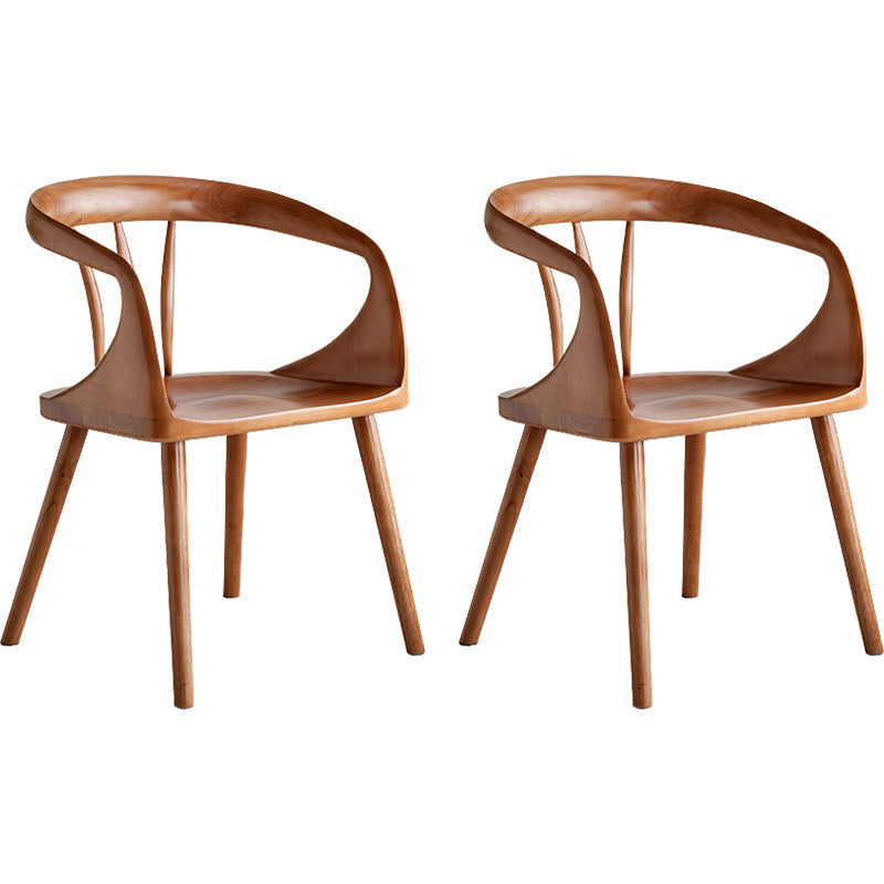 Zeitgenössischer Stil offener Rückenmaserholz -Essarmstuhl für Zuhause offen