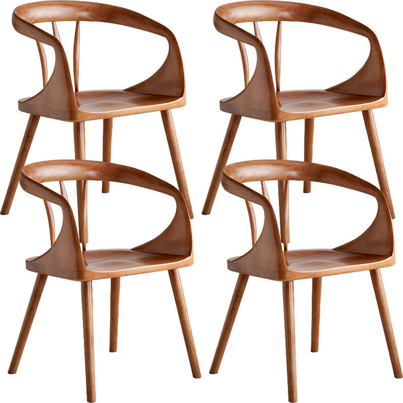 Zeitgenössischer Stil offener Rückenmaserholz -Essarmstuhl für Zuhause offen