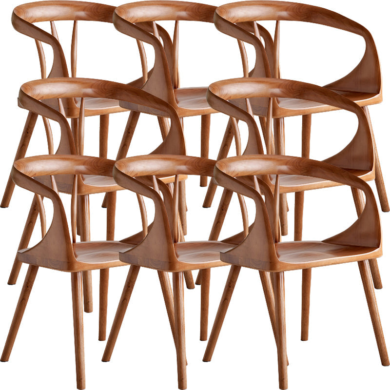 Zeitgenössischer Stil offener Rückenmaserholz -Essarmstuhl für Zuhause offen