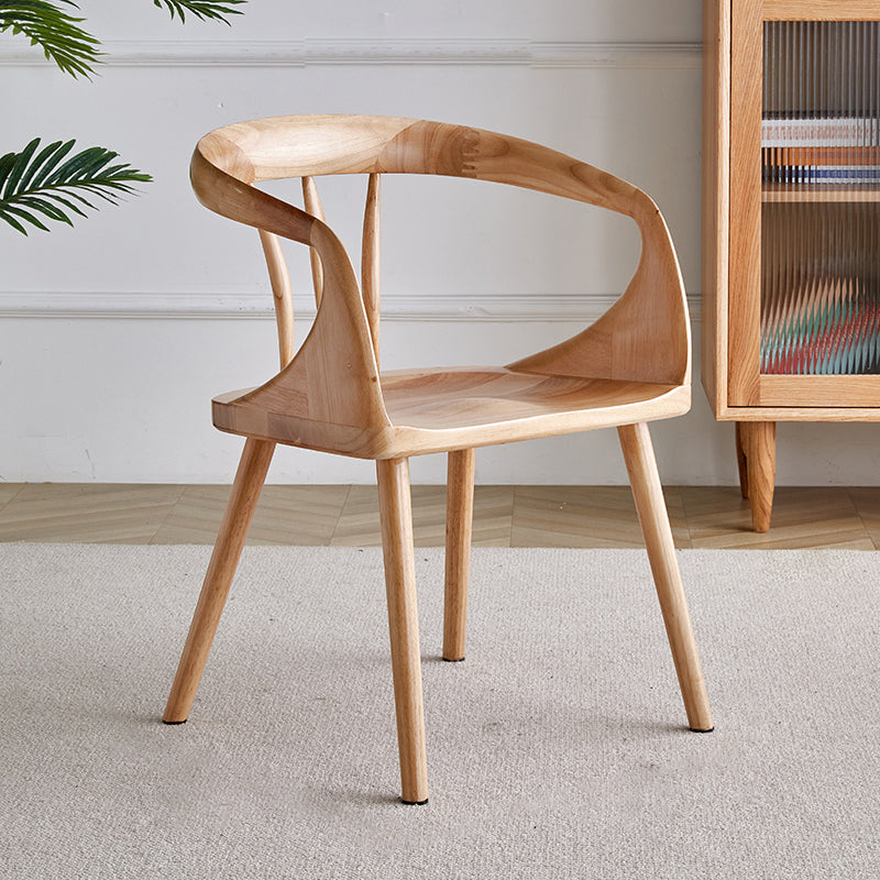 Zeitgenössischer Stil offener Rückenmaserholz -Essarmstuhl für Zuhause offen