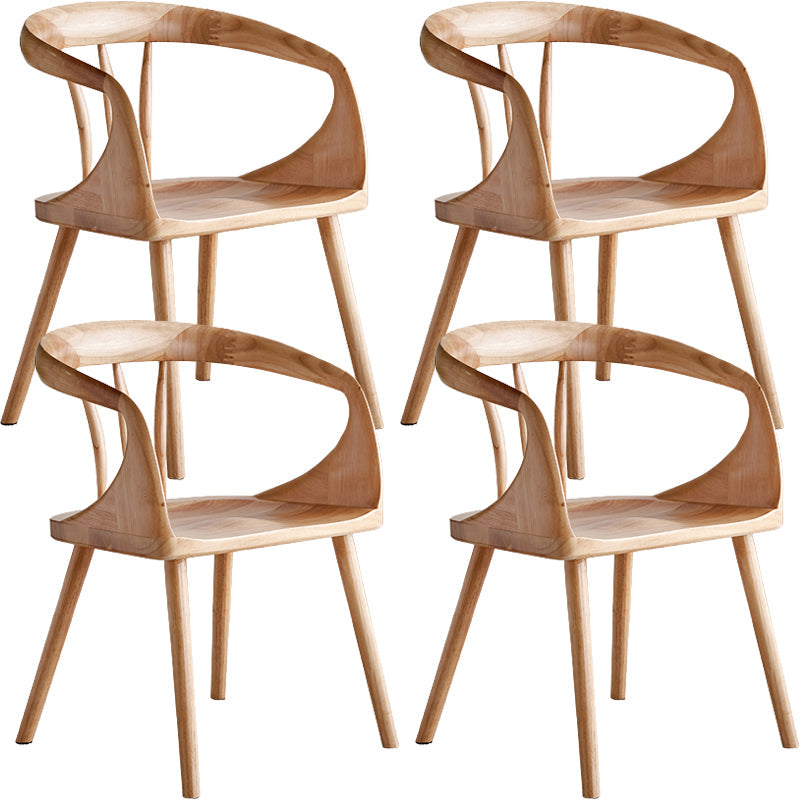 Zeitgenössischer Stil offener Rückenmaserholz -Essarmstuhl für Zuhause offen