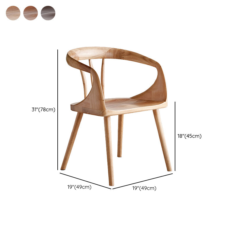 Zeitgenössischer Stil offener Rückenmaserholz -Essarmstuhl für Zuhause offen