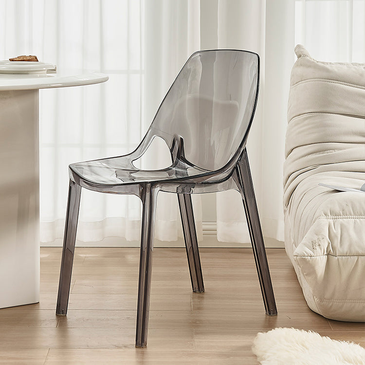 Comedor silla lateral de comedor moderno de plástico sin brazo