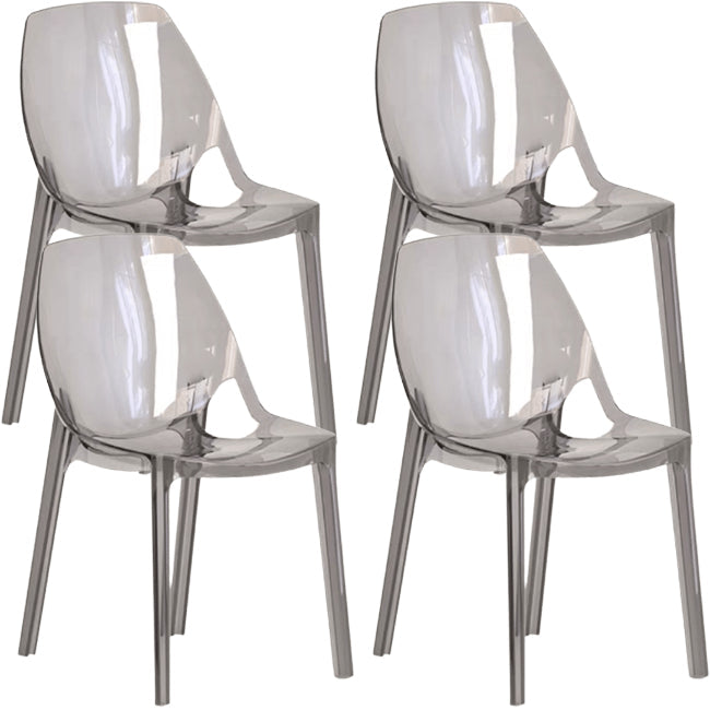 Comedor silla lateral de comedor moderno de plástico sin brazo