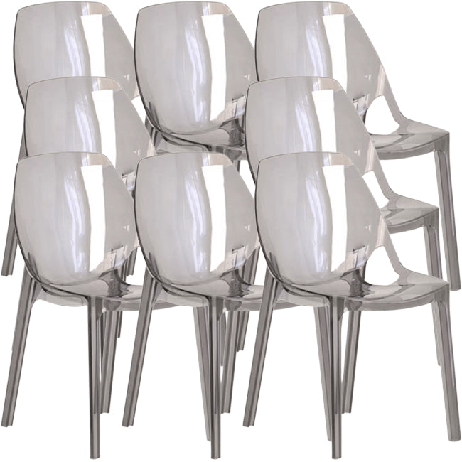 Comedor silla lateral de comedor moderno de plástico sin brazo