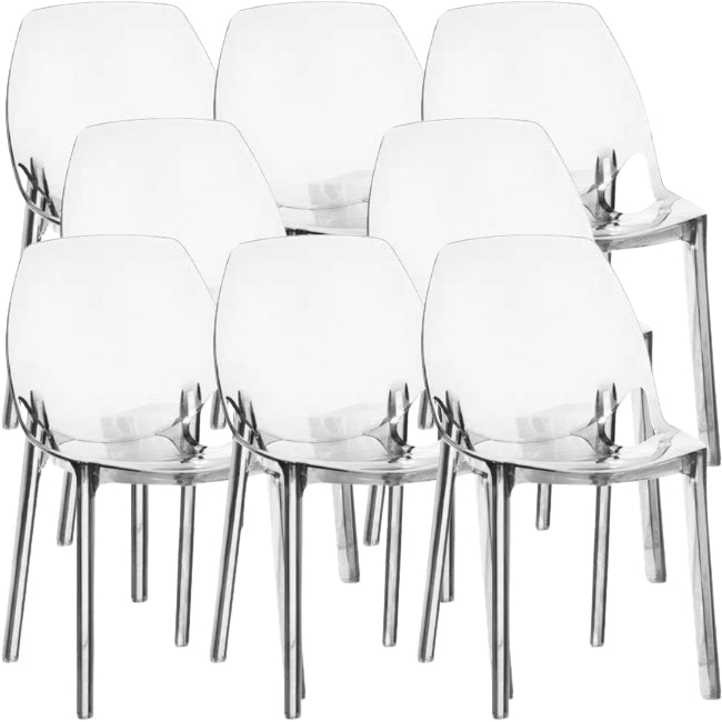 Comedor silla lateral de comedor moderno de plástico sin brazo