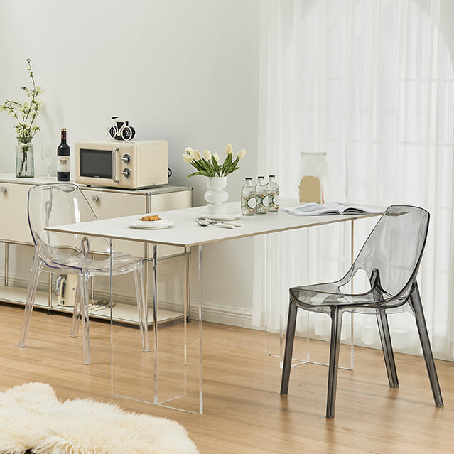 Comedor silla lateral de comedor moderno de plástico sin brazo