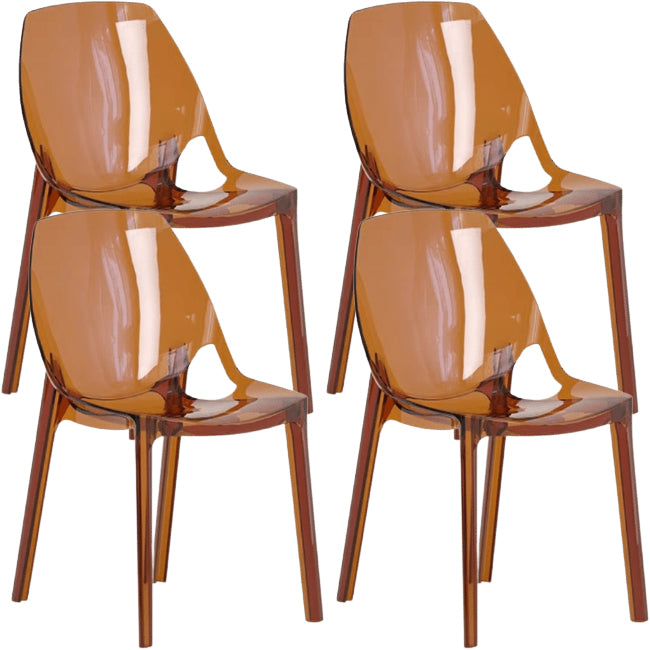 Comedor silla lateral de comedor moderno de plástico sin brazo