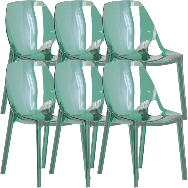 Comedor silla lateral de comedor moderno de plástico sin brazo