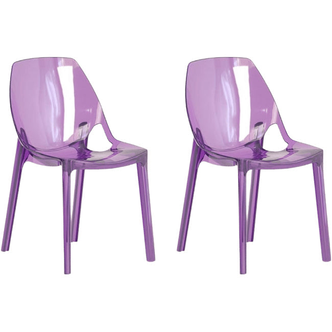 Comedor silla lateral de comedor moderno de plástico sin brazo