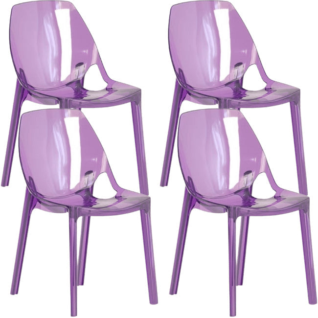 Comedor silla lateral de comedor moderno de plástico sin brazo