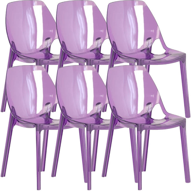 Comedor silla lateral de comedor moderno de plástico sin brazo