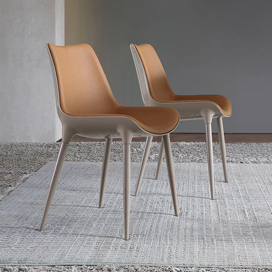 Contemporary Indoor Faux Leather Armless Upholstered Parsons Dining Chair Clearhalo 'Dining Chairs' 'Dining Tables & Seating' 'dining_chair' 'furn' 'furn_dining_chair' 'Furniture' 'Kitchen & Dining Furniture' 7686302