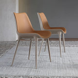 Contemporary Indoor Faux Leather Armless Upholstered Parsons Dining Chair Clearhalo 'Dining Chairs' 'Dining Tables & Seating' 'dining_chair' 'furn' 'furn_dining_chair' 'Furniture' 'Kitchen & Dining Furniture' 7686302