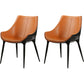 Contemporary Indoor Faux Leather Armless Upholstered Parsons Dining Chair With Arms 2 Piece Set Black Clearhalo 'Dining Chairs' 'Dining Tables & Seating' 'dining_chair' 'furn' 'furn_dining_chair' 'Furniture' 'Kitchen & Dining Furniture' 7686304