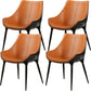 Contemporary Indoor Faux Leather Armless Upholstered Parsons Dining Chair With Arms 4 Piece Set Black Clearhalo 'Dining Chairs' 'Dining Tables & Seating' 'dining_chair' 'furn' 'furn_dining_chair' 'Furniture' 'Kitchen & Dining Furniture' 7686307