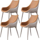 Contemporary Indoor Faux Leather Armless Upholstered Parsons Dining Chair With Arms 4 Piece Set Beige Clearhalo 'Dining Chairs' 'Dining Tables & Seating' 'dining_chair' 'furn' 'furn_dining_chair' 'Furniture' 'Kitchen & Dining Furniture' 7686316