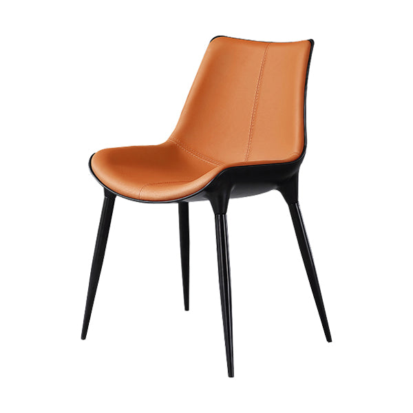 Contemporary Indoor Faux Leather Armless Upholstered Parsons Dining Chair Armless 1 Piece Black Clearhalo 'Dining Chairs' 'Dining Tables & Seating' 'dining_chair' 'furn' 'furn_dining_chair' 'Furniture' 'Kitchen & Dining Furniture' 7686322