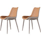 Contemporary Indoor Faux Leather Armless Upholstered Parsons Dining Chair Armless 2 Piece Set Beige Clearhalo 'Dining Chairs' 'Dining Tables & Seating' 'dining_chair' 'furn' 'furn_dining_chair' 'Furniture' 'Kitchen & Dining Furniture' 7686328