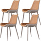 Contemporary Indoor Faux Leather Armless Upholstered Parsons Dining Chair Armless 4 Piece Set Beige Clearhalo 'Dining Chairs' 'Dining Tables & Seating' 'dining_chair' 'furn' 'furn_dining_chair' 'Furniture' 'Kitchen & Dining Furniture' 7686329
