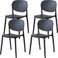 Contemporary Style Open Back Plastic Home Use Dining Side Chair Black 4 Piece Set Clearhalo 'Dining Chairs' 'Dining Tables & Seating' 'dining_chair' 'furn' 'furn_dining_chair' 'Furniture' 'Kitchen & Dining Furniture' 7686376