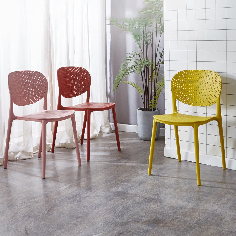Contemporary Style Open Back Plastic Home Use Dining Side Chair Clearhalo 'Dining Chairs' 'Dining Tables & Seating' 'dining_chair' 'furn' 'furn_dining_chair' 'Furniture' 'Kitchen & Dining Furniture' 7686377