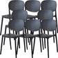Contemporary Style Open Back Plastic Home Use Dining Side Chair Black 8 Piece Set Clearhalo 'Dining Chairs' 'Dining Tables & Seating' 'dining_chair' 'furn' 'furn_dining_chair' 'Furniture' 'Kitchen & Dining Furniture' 7686378