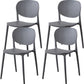 Contemporary Style Open Back Plastic Home Use Dining Side Chair Grey 4 Piece Set Clearhalo 'Dining Chairs' 'Dining Tables & Seating' 'dining_chair' 'furn' 'furn_dining_chair' 'Furniture' 'Kitchen & Dining Furniture' 7686380