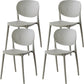 Contemporary Style Open Back Plastic Home Use Dining Side Chair Light Gray 4 Piece Set Clearhalo 'Dining Chairs' 'Dining Tables & Seating' 'dining_chair' 'furn' 'furn_dining_chair' 'Furniture' 'Kitchen & Dining Furniture' 7686384