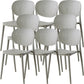 Contemporary Style Open Back Plastic Home Use Dining Side Chair Light Gray 8 Piece Set Clearhalo 'Dining Chairs' 'Dining Tables & Seating' 'dining_chair' 'furn' 'furn_dining_chair' 'Furniture' 'Kitchen & Dining Furniture' 7686386