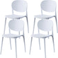Contemporary Style Open Back Plastic Home Use Dining Side Chair White 4 Piece Set Clearhalo 'Dining Chairs' 'Dining Tables & Seating' 'dining_chair' 'furn' 'furn_dining_chair' 'Furniture' 'Kitchen & Dining Furniture' 7686388