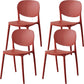 Contemporary Style Open Back Plastic Home Use Dining Side Chair Red 4 Piece Set Clearhalo 'Dining Chairs' 'Dining Tables & Seating' 'dining_chair' 'furn' 'furn_dining_chair' 'Furniture' 'Kitchen & Dining Furniture' 7686391