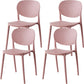 Contemporary Style Open Back Plastic Home Use Dining Side Chair Pink 4 Piece Set Clearhalo 'Dining Chairs' 'Dining Tables & Seating' 'dining_chair' 'furn' 'furn_dining_chair' 'Furniture' 'Kitchen & Dining Furniture' 7686395